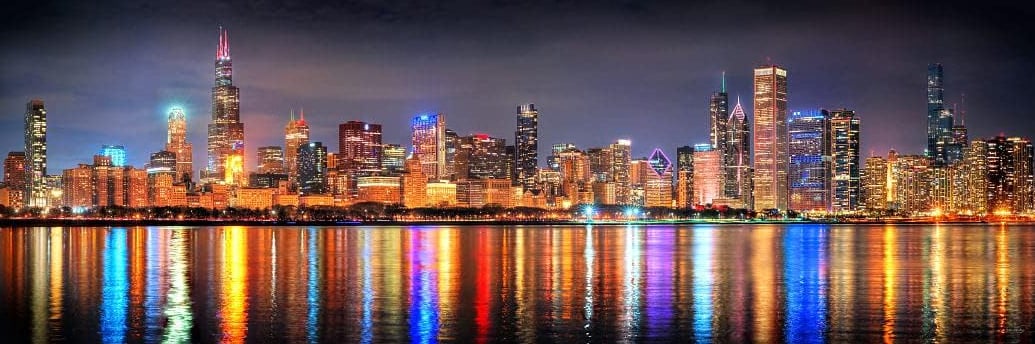 A photo of the Chicago Skyline.