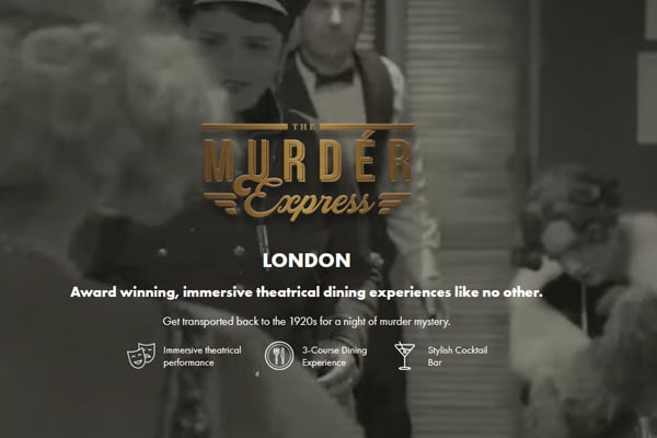 Splash image advertising the Murder Express