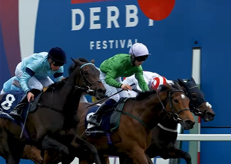 A horse race at the Epsom Derby